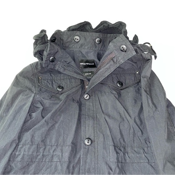 Emporio Armani “Josh Line” MEDIUM black utility jacket trench coat Hooded - Picture 3 of 13